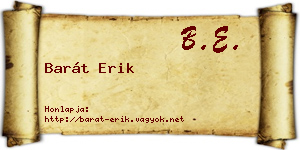 Barát Erik névjegykártya